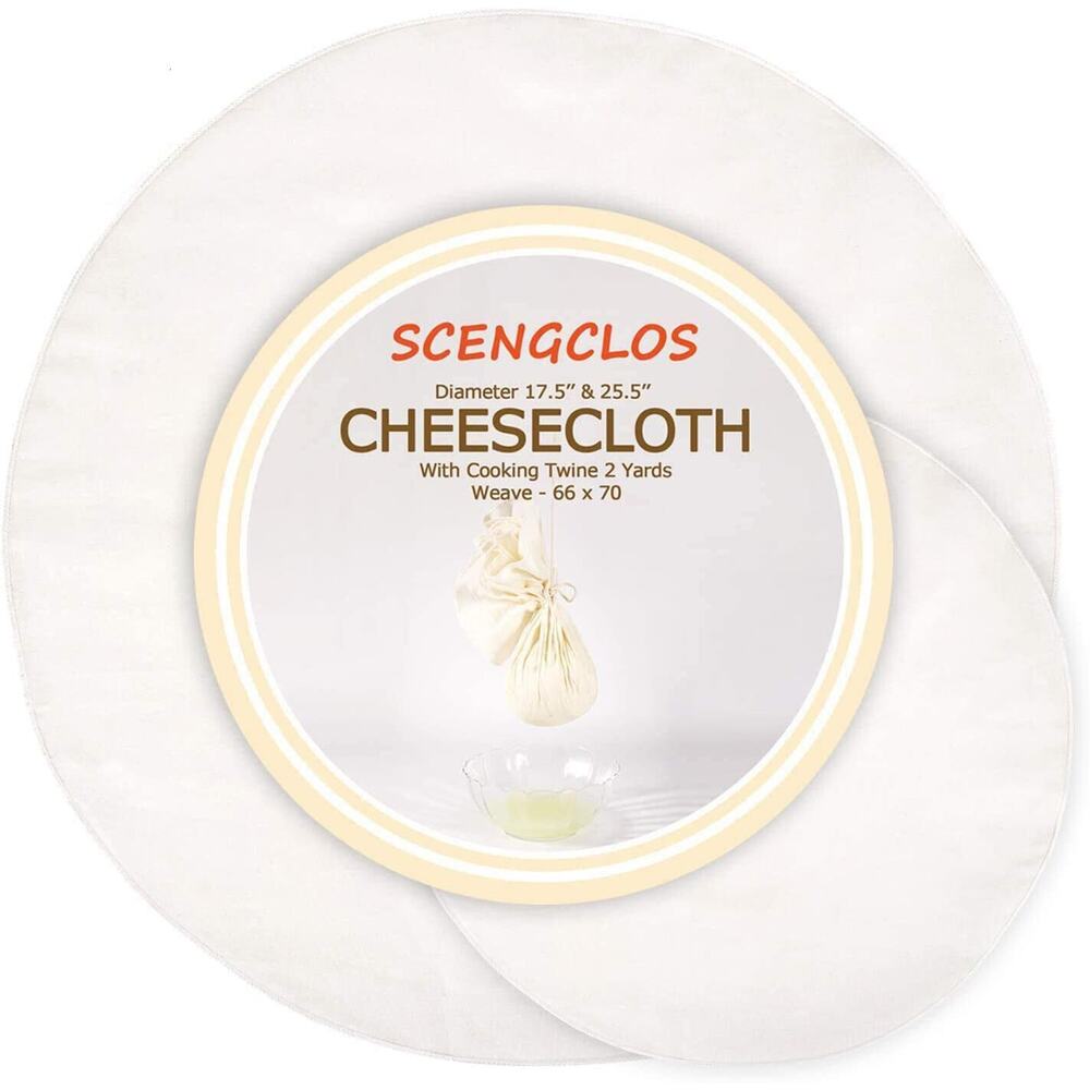 2 pk Unbleached Cheese Cloth Fabric for Straining Nut Milk, Cotton, Washable
